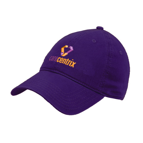 Purple Unstructured Adjustable Low Profile Hat-Stacked Logo