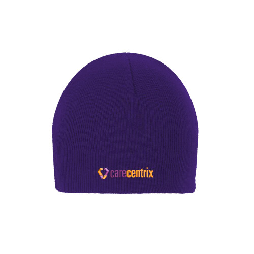 Purple Knit Beanie-Primary Mark
