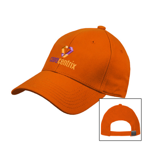 Orange Structured Adjustable Pro Style Hat-Stacked Logo