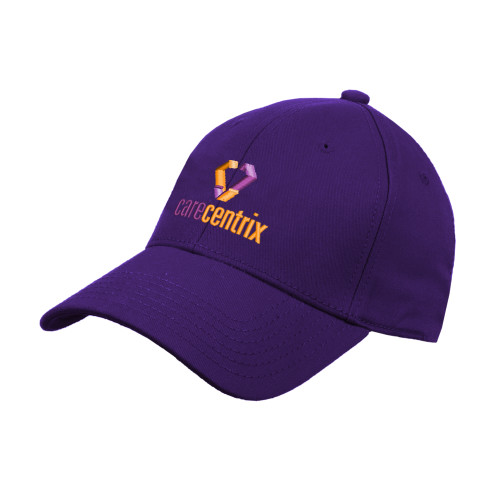 Purple Structured Adjustable Pro Style Hat-Stacked Logo