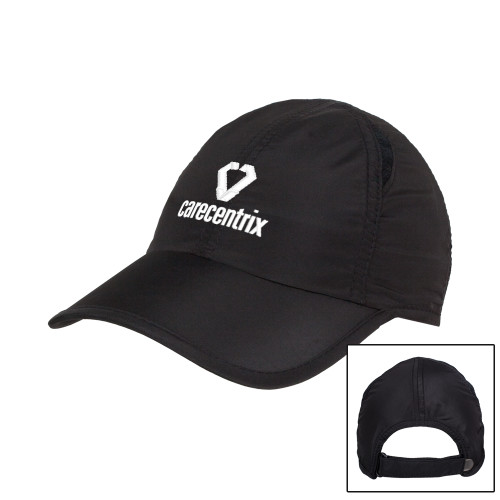 Black Performance Cap-Stacked Logo