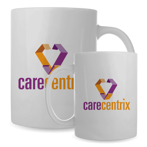 Full Color White Mug 15oz-Stacked Logo