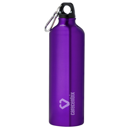 Venture Aluminum Purple Bike Bottle 26oz-Stacked Logo Engraved