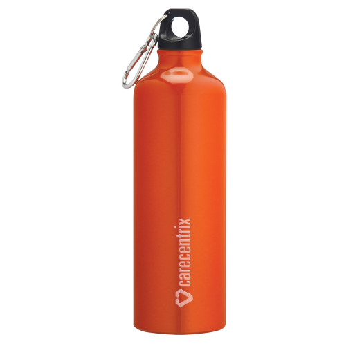 Venture Aluminum Orange Bike Bottle 26oz-Primary Mark Engraved
