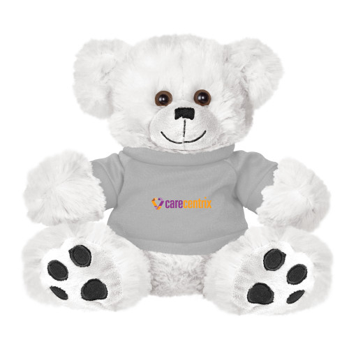 Plush Big Paw 8 1/2 inch White Bear w/Grey Shirt-Primary Mark