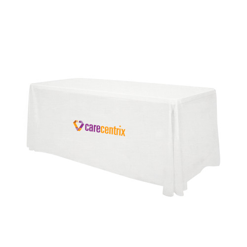White 6 foot Table Throw-Primary Mark