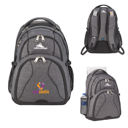 High Sierra Graphite Swerve Computer Backpack-Stacked Logo