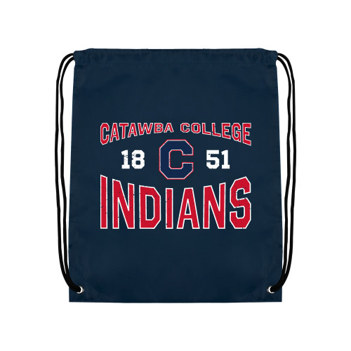  Navy Drawstring Backpack - Catawba College 1851 Distressed