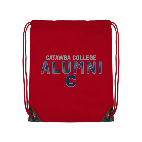  Red Drawstring Backpack - Catawba College Alumni Stripe