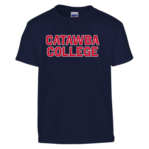  Youth Navy T Shirt - Catawba Primary Wordmark