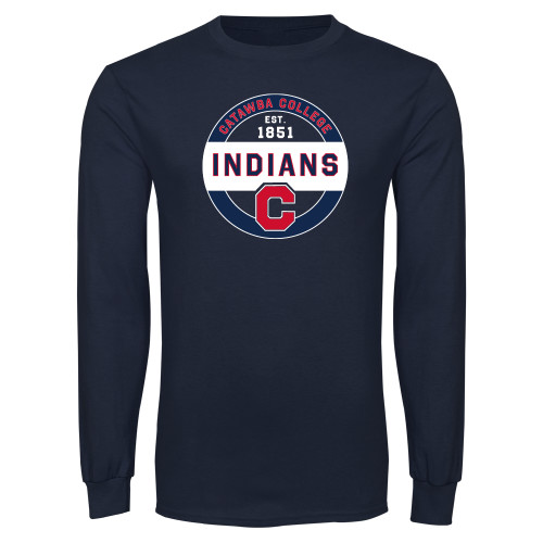  Navy Long Sleeve T Shirt - Catawba College Est 1851