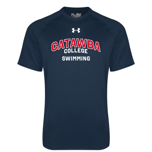  Under Armour Navy Tech Tee - UA Catawba College Primary Swimming