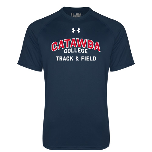  Under Armour Navy Tech Tee - UA Catawba College Primary Track and Field