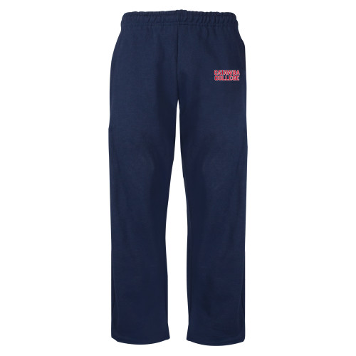  Navy Fleece Open Bottom Pant - Catawba Primary Wordmark
