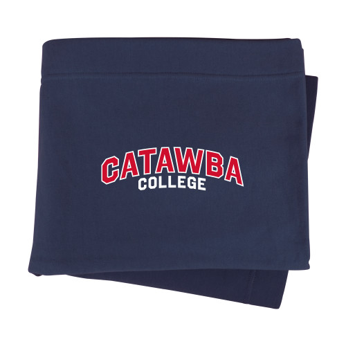  Navy Sweatshirt Blanket - Catawba College Primary Mark