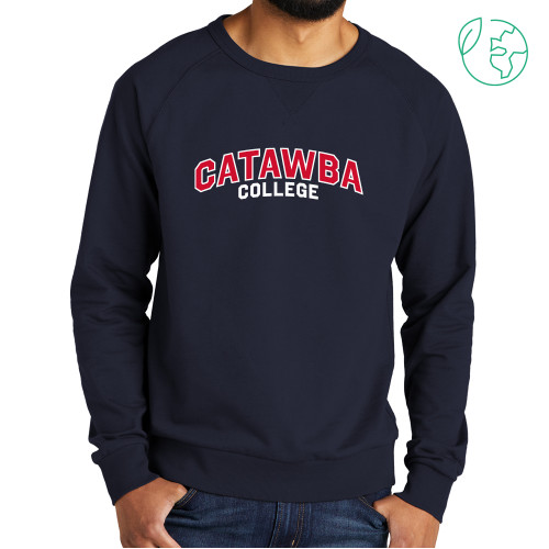  Allmade Navy Organic French Terry Crewneck Sweatshirt - Catawba College Primary Mark