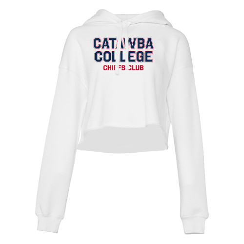 Catawba Bella + Canvas Womens White Cropped Fleece Hood