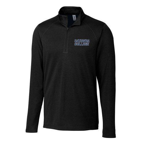  C&B Black Clique Ice Pique Half Zip - Catawba Primary Wordmark