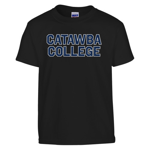  Youth Black T Shirt - Catawba Primary Wordmark