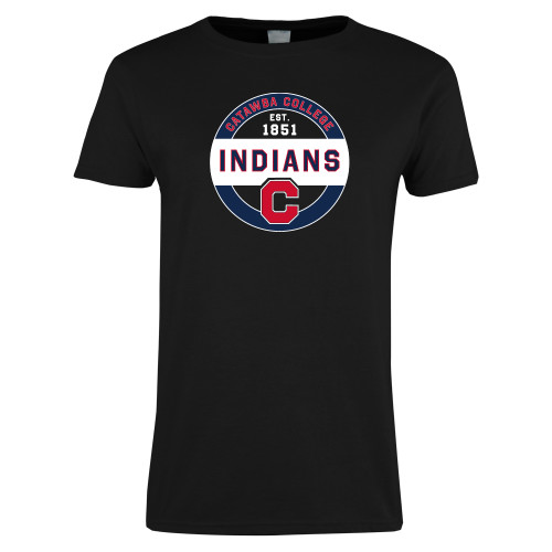  Womens Black Short Sleeve Tee - Catawba College Est 1851