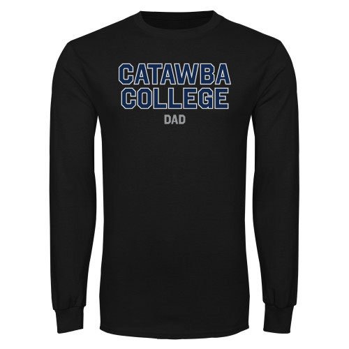  Black Long Sleeve T Shirt - Catawba College Dad Stacked