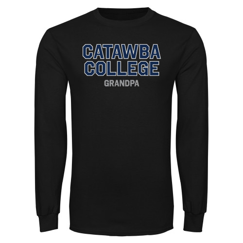  Black Long Sleeve T Shirt - Catawba College Grandpa Stacked