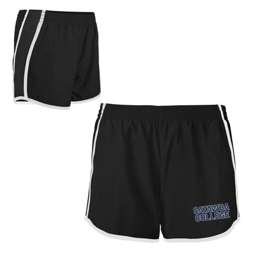  Womens Black/White Team Short - Catawba Primary Wordmark