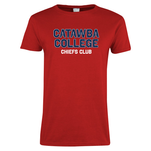  Womens Short Sleeve Red Tee - Catawba College Chiefs Club