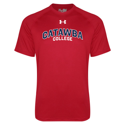  Under Armour Red Tech Tee - UA Catawba College Primary Mark