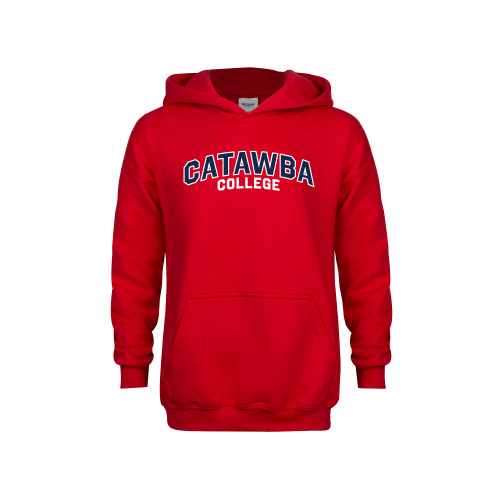  Youth Red Fleece Hoodie - Catawba College Primary Mark