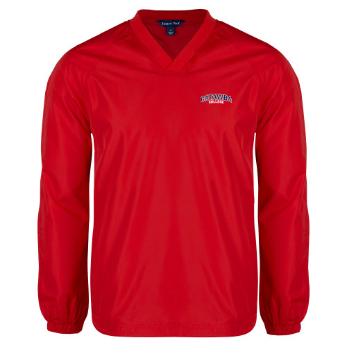  Red V Neck Raglan Windshirt - Catawba College Primary Mark