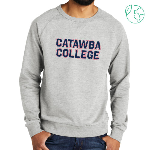  Allmade Light Grey Organic French Terry Crewneck Sweatshirt - Catawba Primary Wordmark