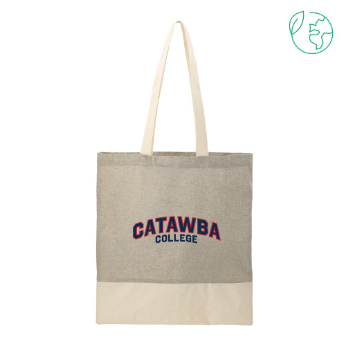  Split Recycled Grey Cotton Twill Convention Tote - Catawba College Primary Mark