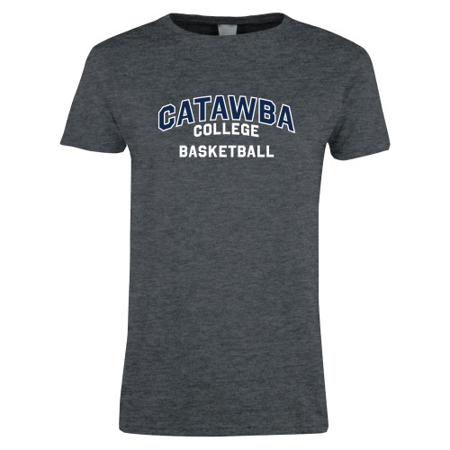  Womens Dark Heather Short Sleeve Tee - Catawba College Primary Basketball