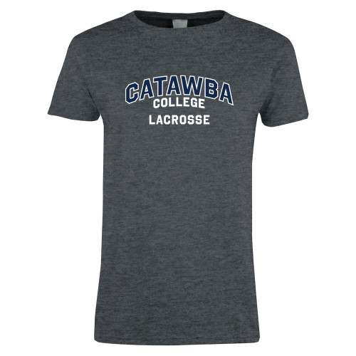  Womens Dark Heather Short Sleeve Tee - Catawba College Primary Lacrosse