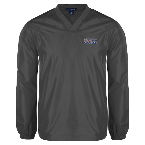  Charcoal V Neck Raglan Windshirt - Catawba Primary Wordmark