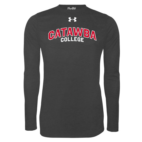  Under Armour Carbon Heather Long Sleeve Tech Tee - UA Catawba College Primary Mark
