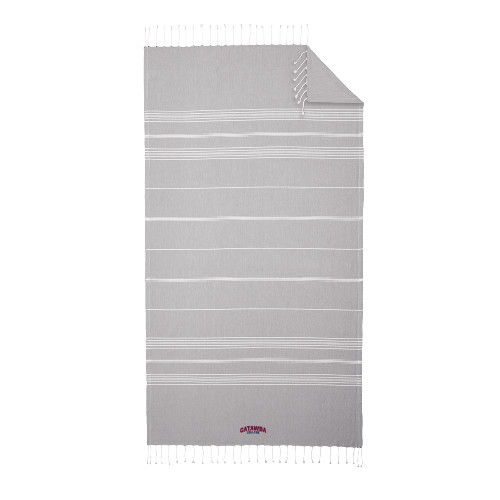  100% Cotton Grey/White Cali Throw - Catawba College Primary Mark