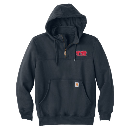  Carhartt Navy Rain Defender Paxton Hooded Zip Sweatshirt - Catawba College Stacked