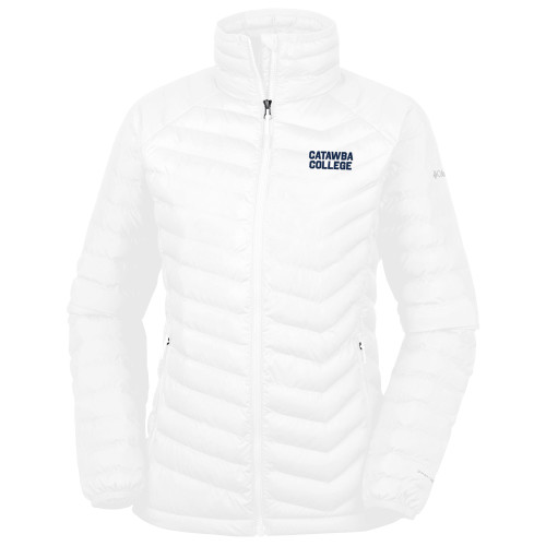 Columbia Womens White Powder Lite Jacket - Catawba College Stacked
