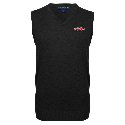  Black VNeck Sweater Vest - Catawba College Primary Mark