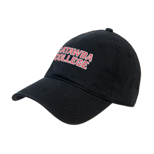  Black Unstructured Adjustable Low Profile Hat - Catawba College Stacked