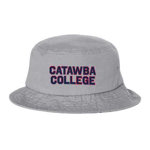  Sportsman Grey Bucket Hat - Catawba College Stacked