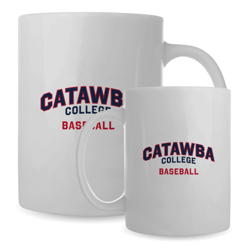  Full Color White Mug 15oz - Catawba College Primary Baseball