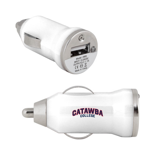  On the Go White Car Charger - Catawba College Primary Mark