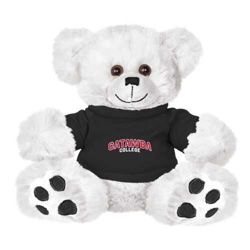  Plush Big Paw 8 1/2 inch White Bear w/Black Shirt - Catawba College Primary Mark