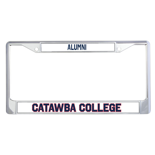  Alumni Metal License Plate Frame in Chrome - Catawba College Flat Wordmark