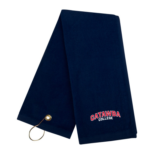  Navy Golf Towel - Catawba College Primary Mark