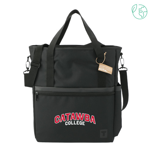 Tranzip Black Recycled Computer Tote - Catawba College Primary Mark