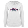 Thumbnail image for  ENZA Womens White V Notch Raw Edge Fleece Hoodie